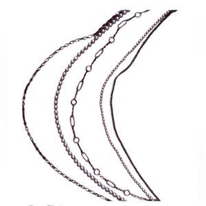 Vintage chain and faux pearl 5 strand necklace with matching earrings EVC